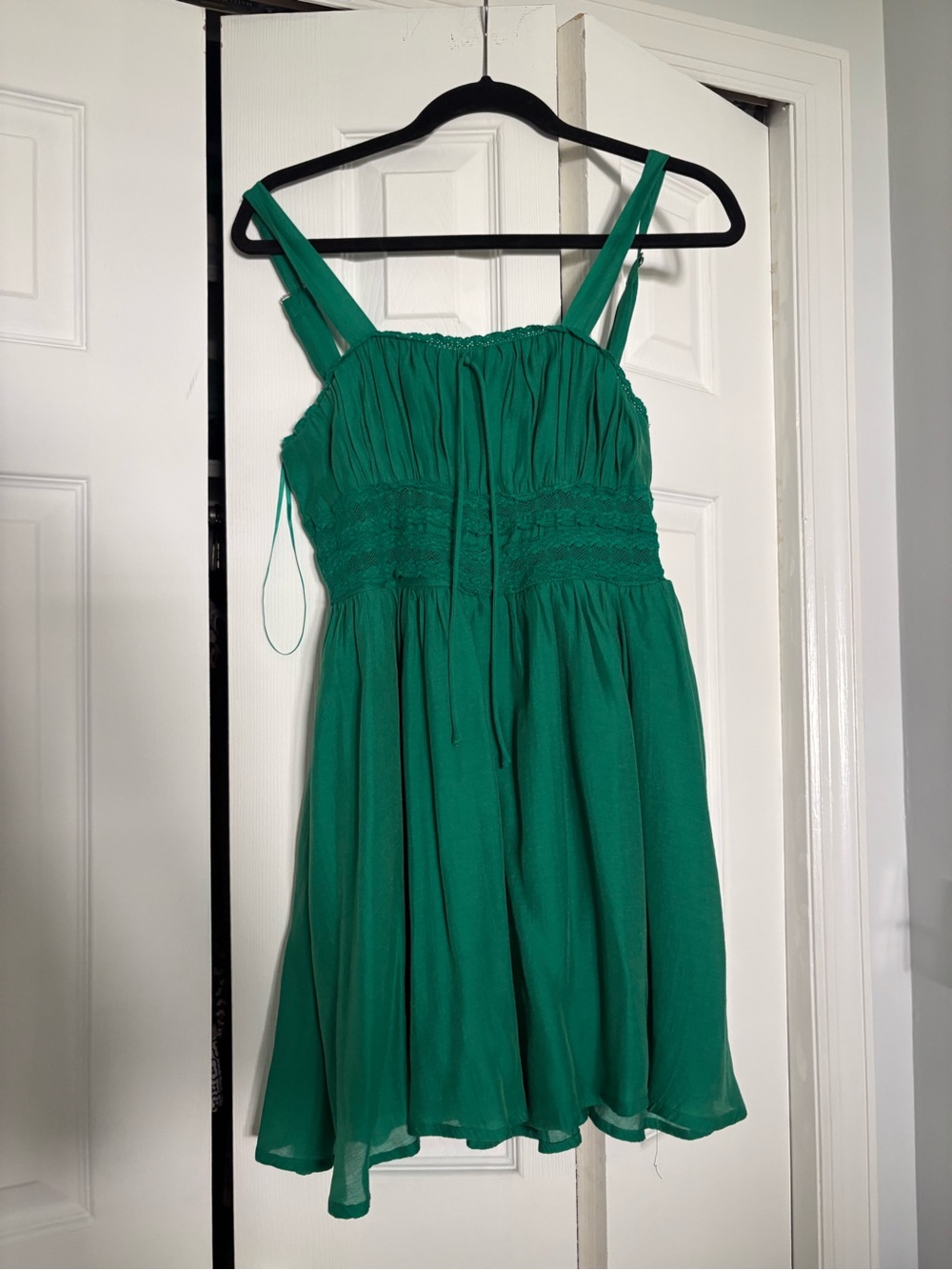 Sleeveless Smocked Waist Green Mini Dress